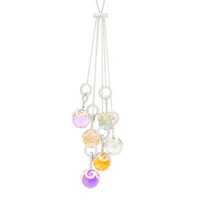 Quintet Necklace & Frutti Orb Interchangeable Charms by CANDY ICE JEWELRY