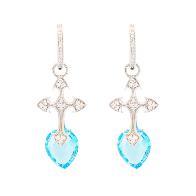 Blue Topaz Cross Earrings by CANDY ICE JEWELRY